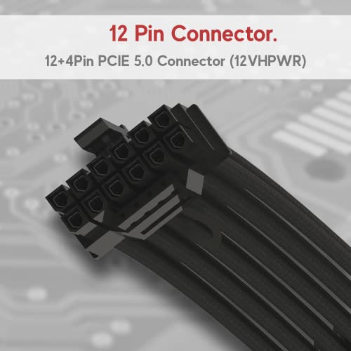 LinkUp - PCIE 5.0 4 x 8pin a 12VHPWW 16AWG Mangueira de alta extensão de cabo de alimentação de alta corrente para