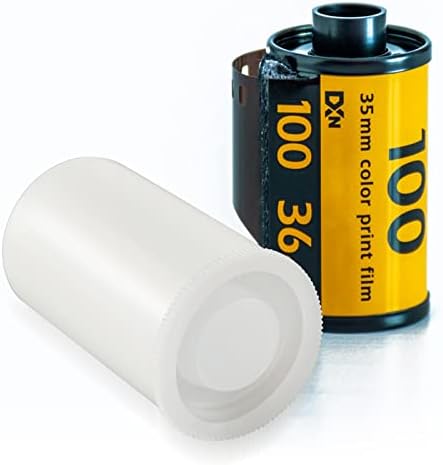 100 peças Plástico Branco Casador de filme 35 mm Câmera de câmeras vazias Recipientes de contêineres de armazenamento