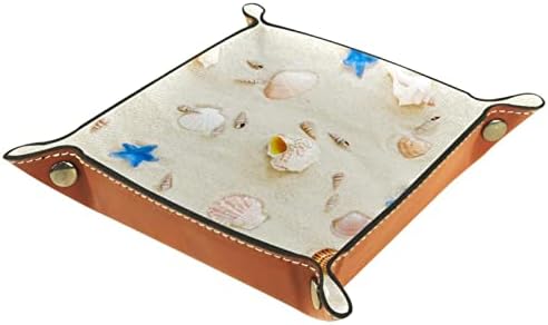 Cascas de cascas marítimas caixa de armazenamento de areia espalhada Bandeja de mesa de mesa alterar a carteira de caixa de moeda