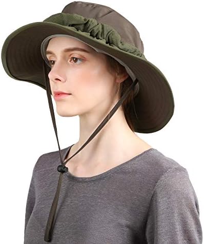 Flammi Mosquito Net Hat Hat Safari Hat UPF 50+ Proteção solar Boonie Chapéus para homens com chapéu de caminhada para homens/mulheres