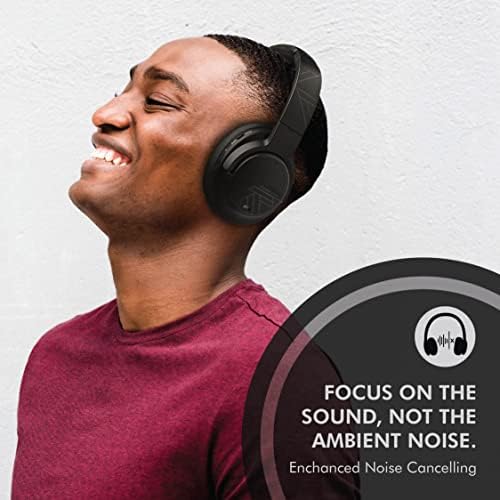 Fones de ouvido com ruído ativo do PowerLocus, fones de ouvido Bluetooth com redução de ruído, tempo de reprodução