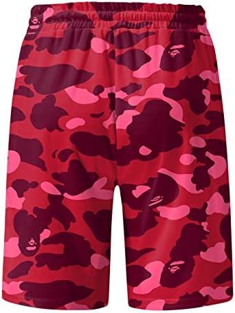Walldor Men's Summer Camouflage Casual Shorts Athletics Hairianos Elastic Shorts de praia