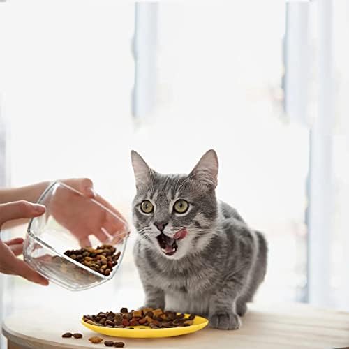 Tigelas de gato, prato de gato de cerâmica em design largo e raso, tigela de comida de gato de bigode de 6 de 6 para gatinhos e gatos