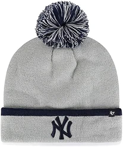 '47 New York Yankees Mens Womens Baraka Manuquo Knit Fit Fit Grey Navy Logonie