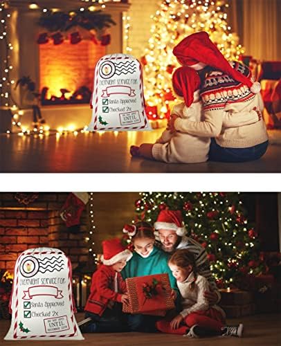2 peças Canvas Bag de Natal Papai Noel Sack personalizado em branco Santa Bag Xmas apresenta sacolas de presente