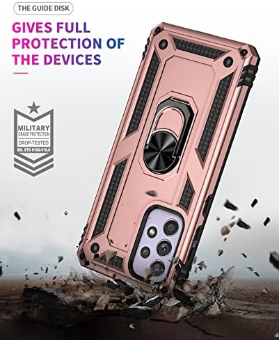 Capa de capa de telefone Compatível com o telefone celular Samsung Galaxy A33 5G Case com estojo de suporte magnético, proteção à prova de choque pesada compatível com Samsung Galaxy A33 5G Sacos Mangas (Cor: Rose G