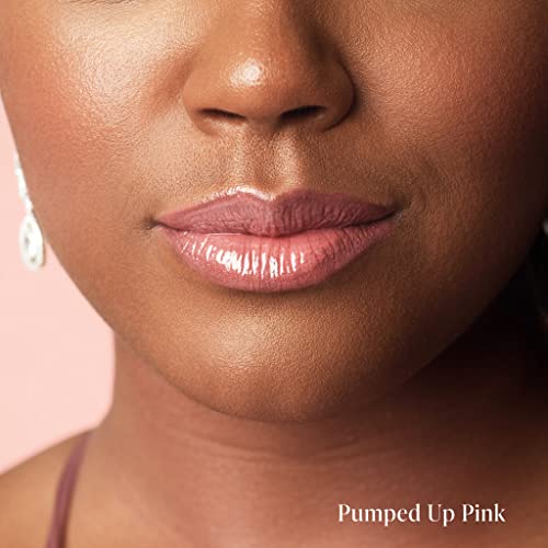 Mally Beauty Positivamente Plump Lip Gloss | Desgaste leve e confortável hidratante e de alta broca, rosa bombeado
