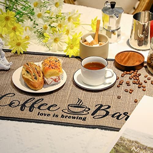 2 peças de cafeteria de café, acessórios para café de 20 x 14 polegadas decoração de café Placemats para máquina de café, café, bancadas, acessórios para a estação de café