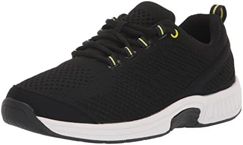 Ortofeet Sapato de Walking de Coral Feminino, Athletic, Black, 5