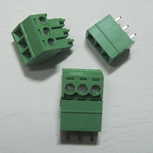40 PCS 3pin/Way Pitch 3,5mm parafuso do bloco de parafuso Tipo de cor verde de cor verde com pin reto
