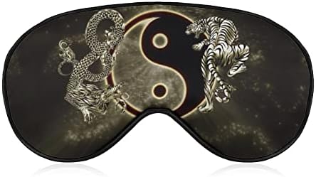 Yin yang dragões tigre máscara de olho máscara macia e engraçada tom de olho de olho capa de olho máscara de dormir para viajar