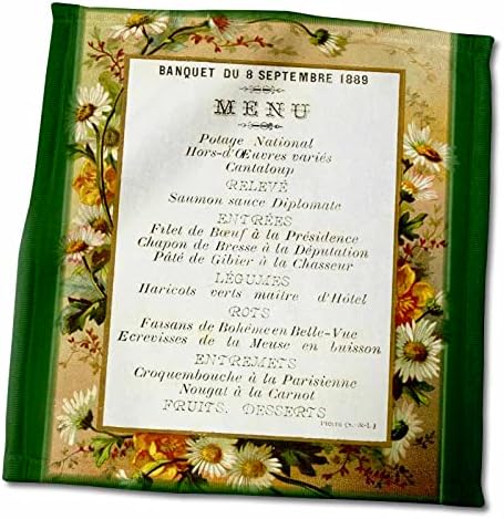 3drose florene vintage - imagem de menu francês vintage.jpg - toalhas