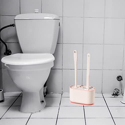 Escova do vaso sanitário, limpador de banheiro de 3pcs com suporte ventilado | Acessórios para o banheiro Limpadores domésticos com cerdas de silicone, suprimentos de limpeza para slots, cantos yuab