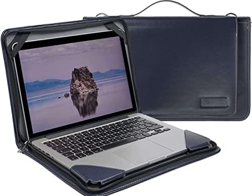 Broonel Blue Leather Laptop Messenger Case-Compatível com Acer Aspire 5 A515-46-R14K Laptop Slim