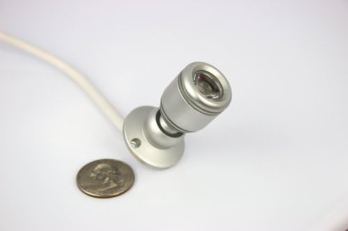 Micro Pivoting LED Spotlight - Lâmpada de LED de alta potência de 1 watt - tamanho minúsculo, carcaça de prata, LED branco quente