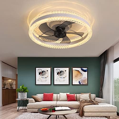Tabrãos de teto de neochy com lâmpadas, ventilador de teto silencioso com luz leve e controle remoto e ventilador reversível