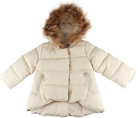 Jojobaby meninos meninas com capuz de mato de neve de inverno colarinho de pele quente encapuzado na jaqueta à prova de vento
