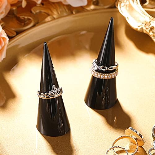 Suporte de anel de cristal acrílico claro acrílico anel acrílico exibir joalheria titular de jóias exibição de cones de