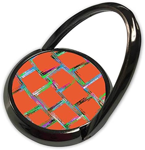 Arte de lente 3drose por florene - pinturas geométricas digitais - imagem de quadrados laranja descritos em aqua e limão - anel de telefone