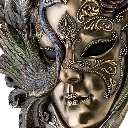 Coleção Top Lady Lady Peacock estilo veneziano carnaval-máscara- decoração de parede decorativa em bronze fundido frio-