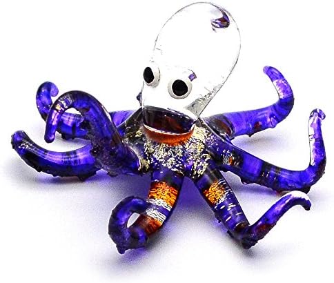 Witnystore 1½ Octopus sopro de vidro de vidro miniature boneco de lula lâmpada de cristal lâmpada figura decoração
