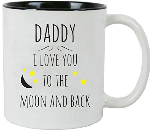 Papai - eu te amo para a lua e de volta - 11 onça de caneca de café em cerâmica de sublimação branca