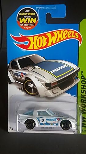 Hot Wheels Mazda RX-7 HW Workshop 2015 Die-Cast 1:64 Número branco 2 Carro de corrida htf .hngg_634t6344 g134548ty29516