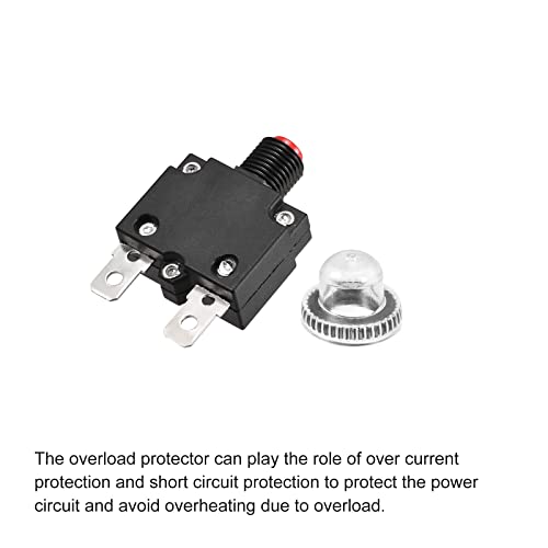 Protetor de sobrecarga do circuito da meccanidade 5A AC125/250V DC32V Button Push Butter Disjuntor para compressor de ar com tampas à prova d'água 3pcs