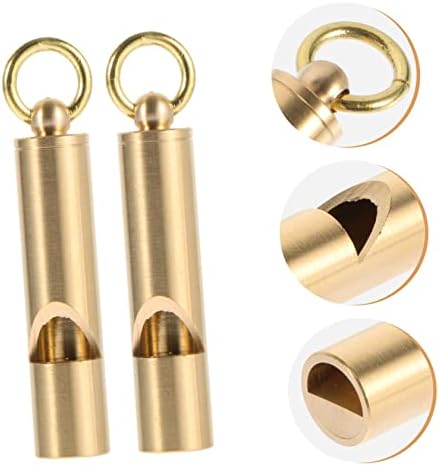 CLISPEED 2PCS Vintage Brass Whistle Gestal Sobrevivência de Whistle Ferramenta de busca ao ar livre Apito portátil Manual de segurança de produtos de ouro portátil