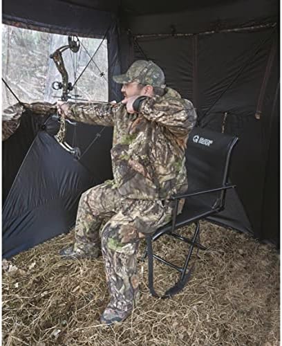 Guia equipamento Big Boy caçando cadeira cega com apoios de braços, assento dobrável portátil para fotografar, giro confortável giratório, 500 lb. Capacidade