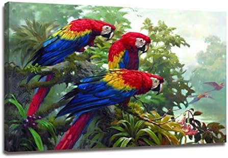 Belas fotos de papagaio para o quarto decoração de parede - 1 peça Arte da parede da parede Nature Pinturas antigas HD Photo Prinst