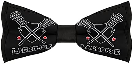 Weedkeycat lacrosse bastões cruzados de gravata de gravata borboleta de masculino engraçado para festa de gravura ajustável para