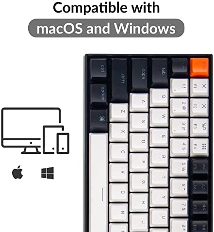 Keychron K2 Layout de 75% 84 Chaves Hot-Swappable Bluetooth Wireless/USB Fired Mechanical Teclado para Mac com Gateron G Pro Blue