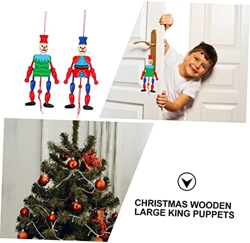 Ibasenice 6 PCs King Puppets Mini Ornamentos de Nutcacker Doll Toy Toy Wooden Walnut Human Body