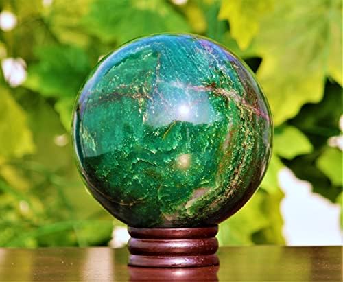 Chakras de cistão de cianita verde natural de cianita Chakras Cura de pedra metafísica Meditação grande feng shui aura bola
