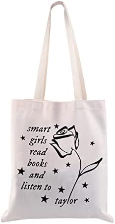 CMNIM Music Gifts for Women Album Tote Bag Singer Fan Gift for Smart Girls Read Book and Litge Tswift Symbol Merchandise