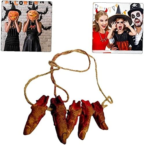 Halloween colar de dedo ensanguentado horror quebrado artificiald dedo realista ornamento colar assustador, decoração de halloween conveniente e prático