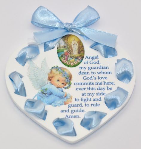 Medalhão de berço de bebê azul para um menino.