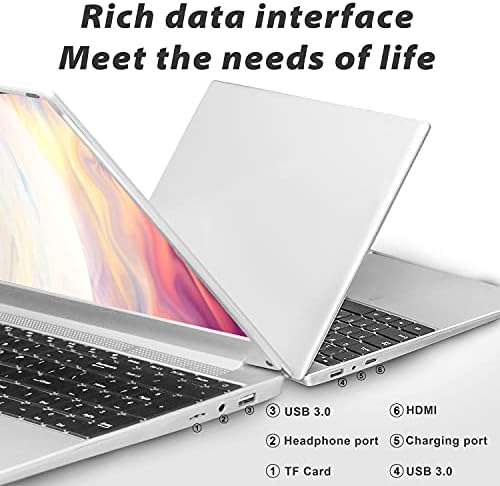 Smart-US 【Win 10 Pro/Office 2019】 15,6 polegadas FHD Laptop de alta velocidade de alta velocidade CELERON J3455 8G RAM