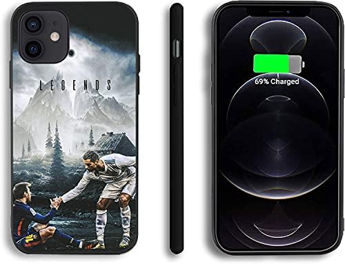 Design Xuting para iPhone 12 e iPhone 12 Pro 6,1 polegadas, Legends de futebol Caixa de telefone Padrão para fãs de meninos, tpu de corpo inteiro TPU Tampa de proteção à prova de choque