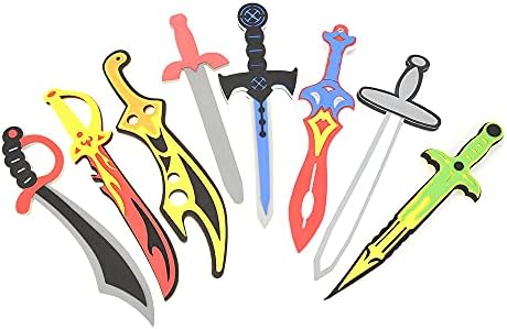 PowerTrc espada de espuma e escudo de 12 peças Playset | Ninja, guerreiro, acessórios de dramatização viking para crianças | Ótimo para favores de festa