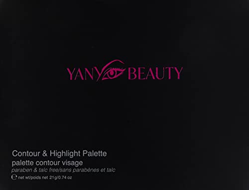 Yany Beauty Contour & Highlight Palette, Sculpt, Define, Palette Powder Contour Kit com espelho - 6 cores foscas altamente