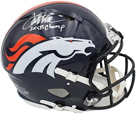 Terrell Davis assinou o capacete da NFL autêntico de Denver Broncos com inscrição 2x SB Champ - Capacetes NFL autografados