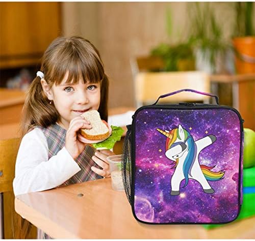 Lanche de lancheira unicórnio Espaço de galáxia Animal Dabbing Unicorn Isolled Bag Bag reutiliza Refriger Meal Sacos de preparação para almoço com alça de ombro para crianças meninas adolescentes adolescentes
