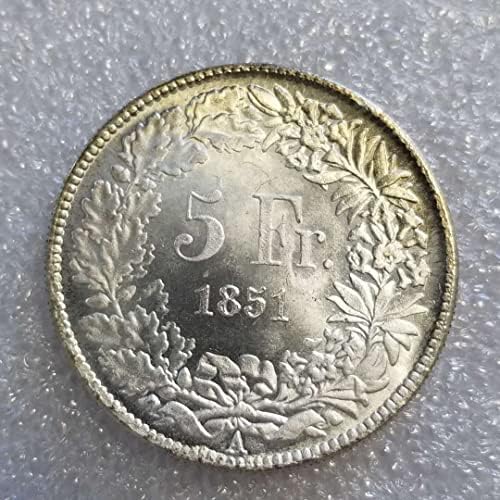 Avcity Antique Craft 1851 Switzerland, UNC Comemorativa Coin Wholesale #2128