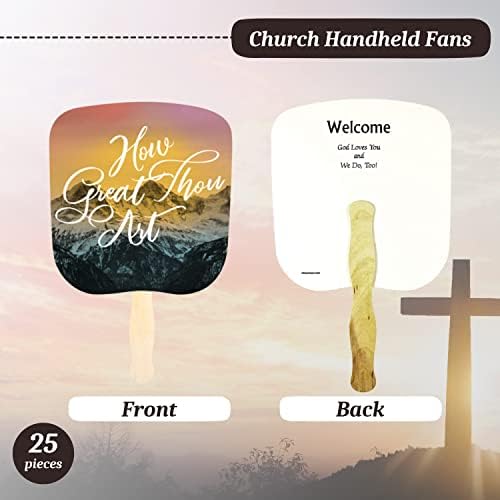 Swanson Christian Products Hand realizou fãs da igreja - fãs de salão de mão para adultos - fãs de mão para os cultos da igreja - como é ótimo - pacote de 25 - feito nos EUA