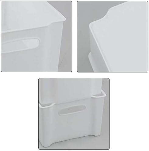 Lixeira de armazenamento de plástico de plástico de 4 pacote Morcte, cesta de armazenamento de empilhamento branco