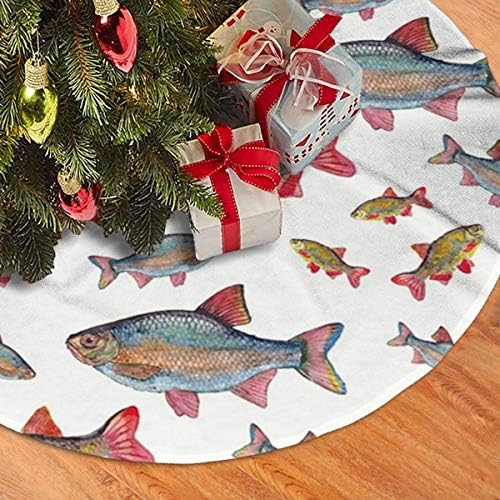 LVESHOP SAVIDA DE ÁRVORA DE NATAL DE FISH LVESHOP Luxurro redondo redondo tapete externa de natal Decorações de férias de árvore rústica