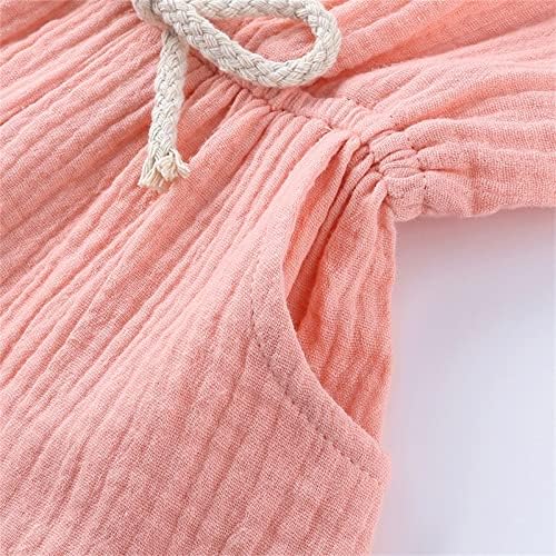 Verão 1 peça roupa recém -nascida bebê meninas botões de linho de linho de algodão