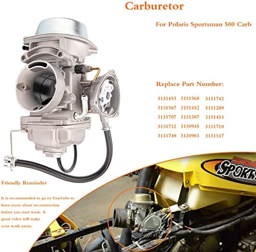 Carburador Substitua a peça nº 3131557 3131453 para Polaris Sportsman 500 HO 4X4 2001-2005 e 2010-2012 | Polaris Scrambler